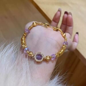 Amethyst Bracelet | A Luxurious Layer of Deep Violet Discs | AetherFate