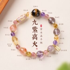 Mixed Crystal Bracelet | A Tapestry of Purple Gemstone Harmony | AetherFate