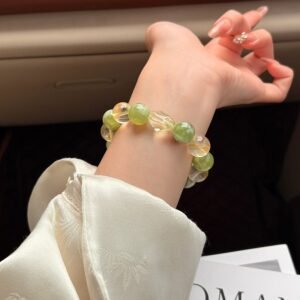 Gemstone Bracelet | A Cheerful Burst of Lime and Gold | AetherFate