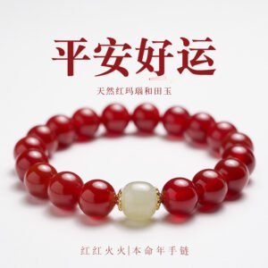 Agate & White Crystal Bracelet | Your Gentle Presence | AetherFate