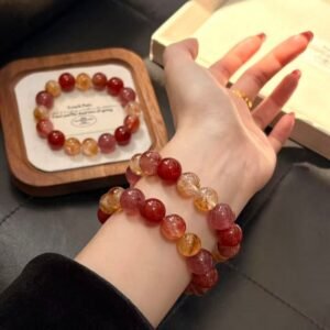 Rose Quartz Bracelet | A Quiet Dawn of Pink and Burgundy | AetherFate