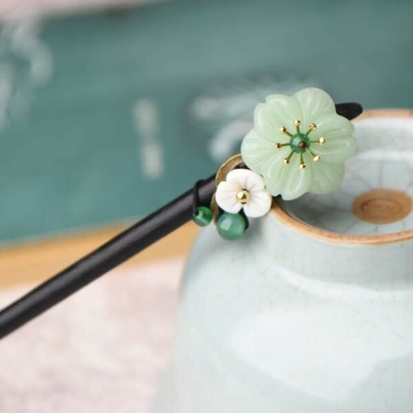 Quiet Hope, Worn Daily. Green Aventurine Hairpin – view 4