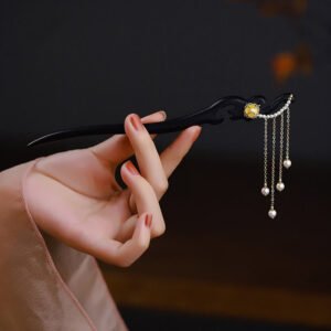Quiet Strength, Worn Daily. Ebony Flower Hairpin