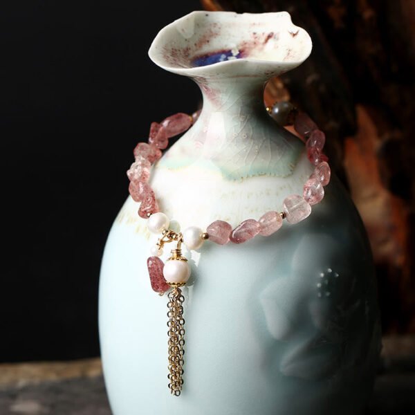 Strawberry Quartz and Gold Plated Bracelet | Your Quiet Daily Anchor for Gentle Presence – view 3