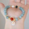 Red Agate and Jade Bracelet