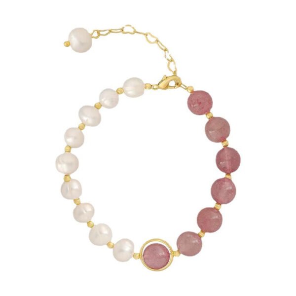 Strawberry Quartz Chain Bracelet | Your Quiet Daily Anchor for Gentle Presence – view 3
