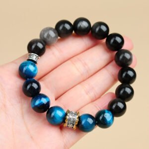 Steady Focus, Worn Daily. Silver Sheen Obsidian Bracelet
