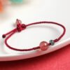 Rosy Soft Pink Strawberry Quartz and Agate Bracelet