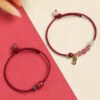 Rosy Soft Pink Strawberry Quartz and Agate Bracelet – view 2