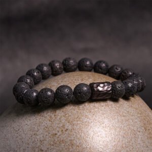 Steady Focus, Worn Daily. Tiger's Eye and Ebony Bracelet