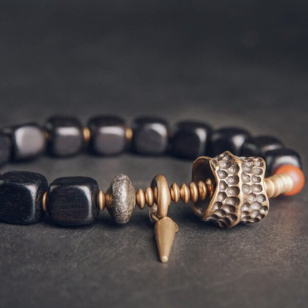 Quiet Strength, Worn Daily. Red Agate and Ebony Bracelet – view 4