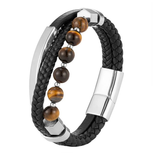 Tiger's Eye Leather Bracelet | Your Quiet Daily Anchor for Steady Focus – view 7