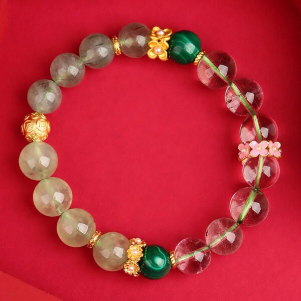 Green Phantom Quartz Five Elements Bracelet