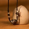 Quiet Stillness — Silver Sheen Obsidian Heart Pendant – view 2