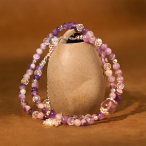 Quiet Calm, Worn Daily. Amethyst Sunflower Bracelet