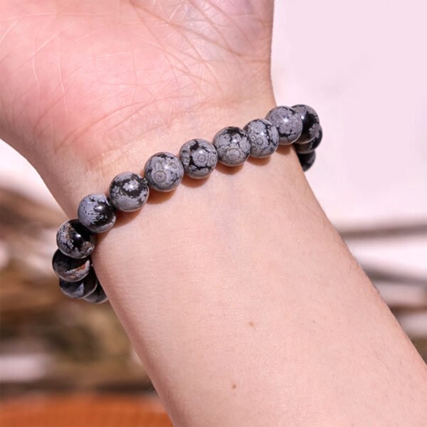 Snowflake Obsidian Bracelet | Your Quiet Daily Anchor for Quiet Strength – view 2