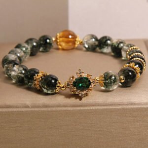 Green Phantom Quartz and Crystal Bracelet | Your Quiet Daily Anchor for Quiet Stillness