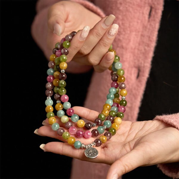 Warm Connection — Tourmaline Lotus Mala – view 5