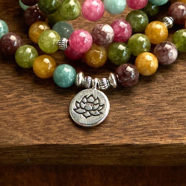Warm Connection — Tourmaline Lotus Mala – view 7