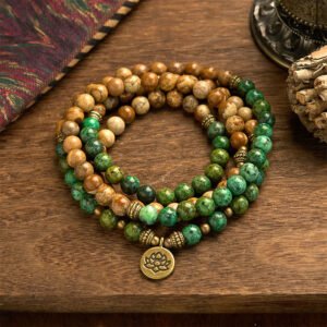 Through the Workday — Turquoise Lotus Bracelet