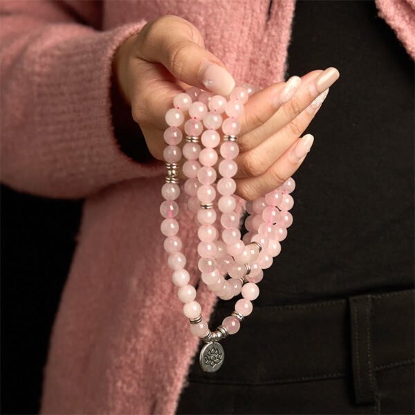 Twilight Calm with Rose Quartz Lotus Mala – view 2