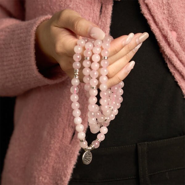 Twilight Calm with Rose Quartz Lotus Mala – view 5
