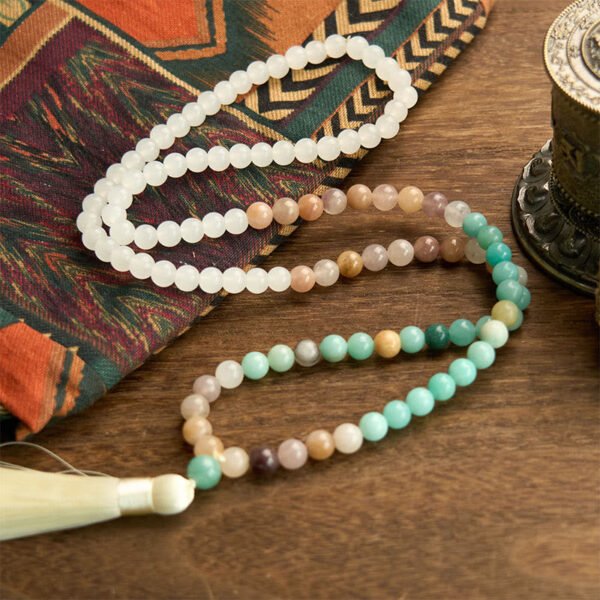 Pale Blue-Green White Amazonite Bracelet – view 5