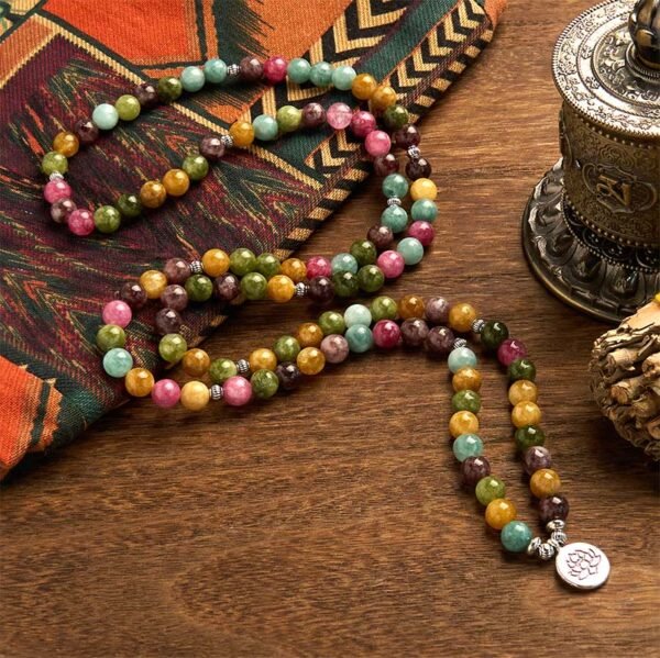 Warm Connection — Tourmaline Lotus Mala – view 4