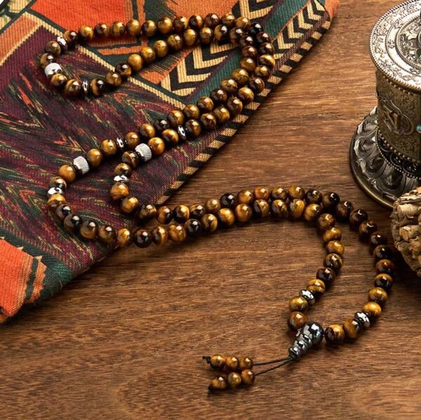 Steady Focus, Worn Daily. Tiger's Eye Mala – view 3