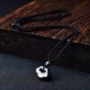 Silver Sheen Obsidian Cloud Pendant Necklace – view 4