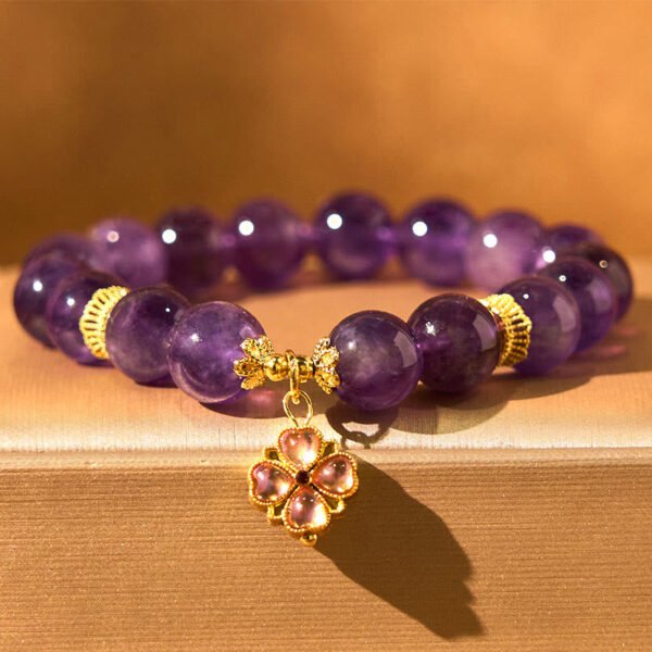 Quiet Calm, Worn Daily. Amethyst Clover Bracelet