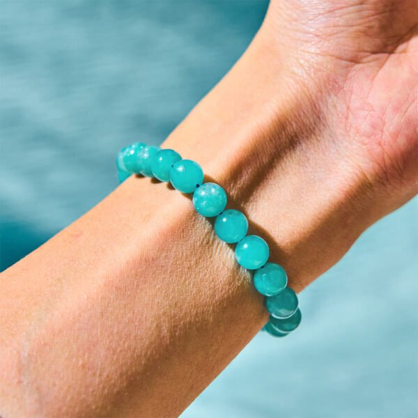 For When You Need Gentle Clarity — Amazonite Buddha Bracelet – view 2