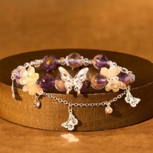 Phantom Layers Green Phantom Quartz Butterfly Bracelet