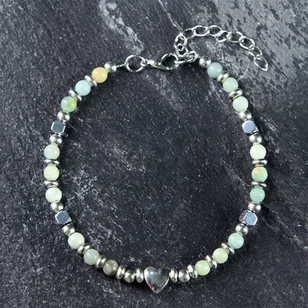 Gentle Clarity — Amazonite Heart Bracelet – view 3