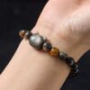 Quiet Strength, Worn Daily. Silver Sheen Obsidian Bracelet – view 6