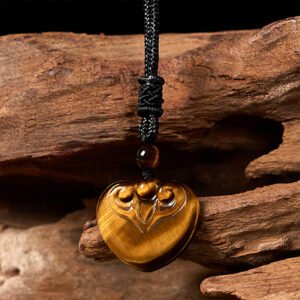 Tiger's Eye Heart Necklace | Your Quiet Daily Anchor for Steady Focus