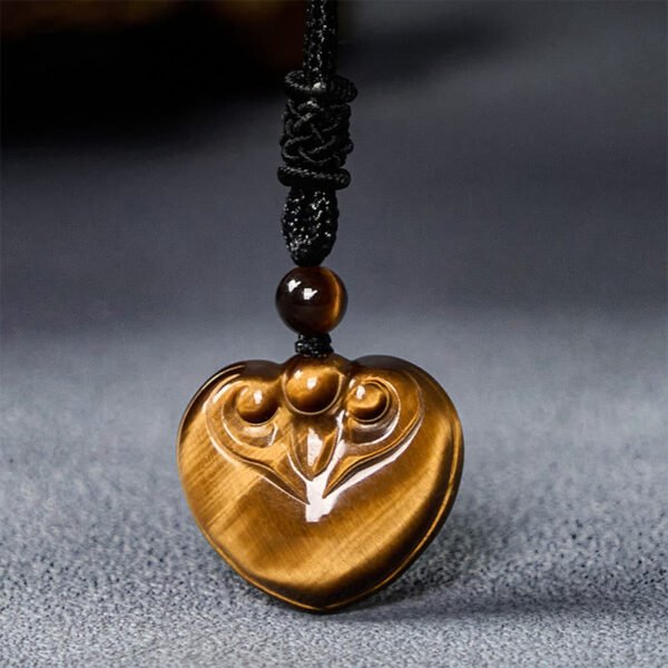 Tiger's Eye Heart Necklace | Your Quiet Daily Anchor for Steady Focus – view 2