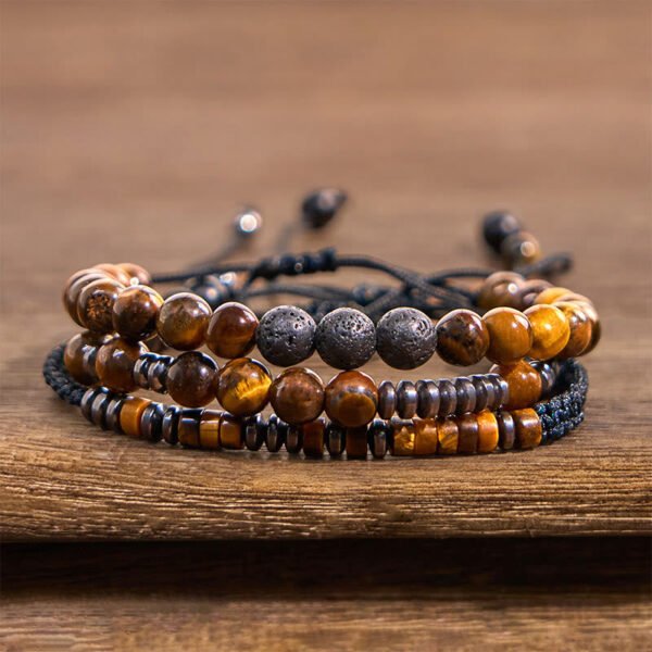 Steady Focus — Tiger's Eye and Lava Rock Bracelet