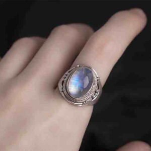 Soft Reflection — Moonstone and Silver Ring