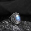 Soft Reflection — Moonstone and Silver Ring – view 3