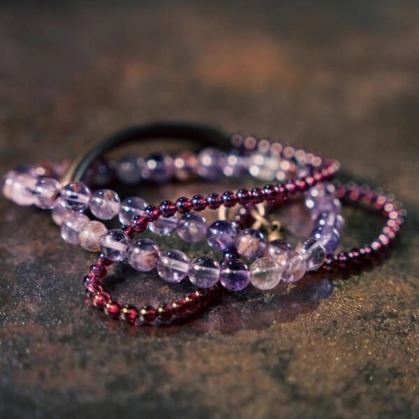 Amethyst and Garnet Bracelet | Your Quiet Daily Anchor for Quiet Calm – view 6