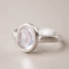 Soft Pink Rose Quartz and Silver Ring – view 4