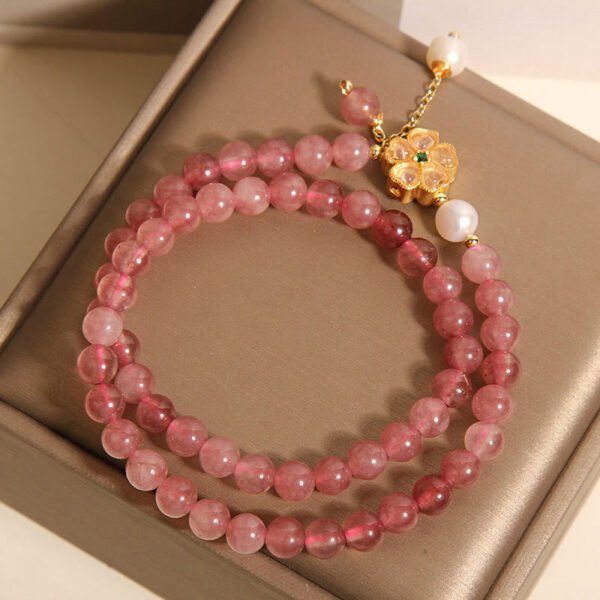 Strawberry Quartz Clover Bracelet – view 5