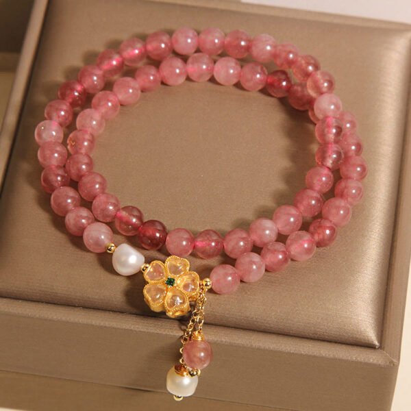 Strawberry Quartz Clover Bracelet – view 6