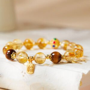 Steady Focus — Tiger's Eye and Citrine Bracelet