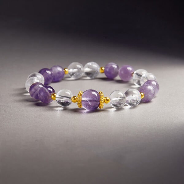 Smooth Purple White Amethyst Bracelet