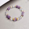 Smooth Purple White Amethyst Bracelet – view 3