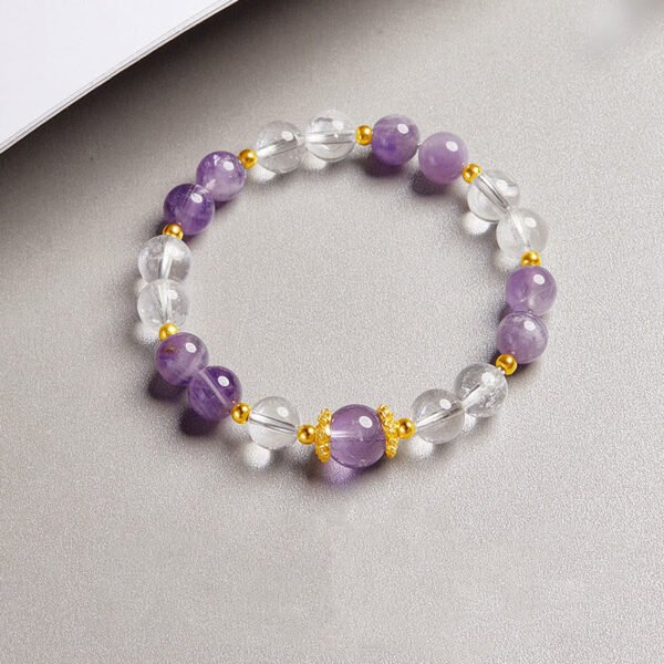 Smooth Purple White Amethyst Bracelet – view 3