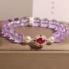 Smooth Purple Amethyst Zircon and Pearl Bracelet – view 3