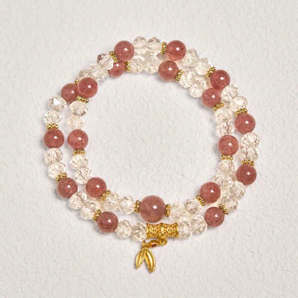 Strawberry Quartz Bamboo Bracelet | Your Quiet Daily Anchor for Gentle Presence